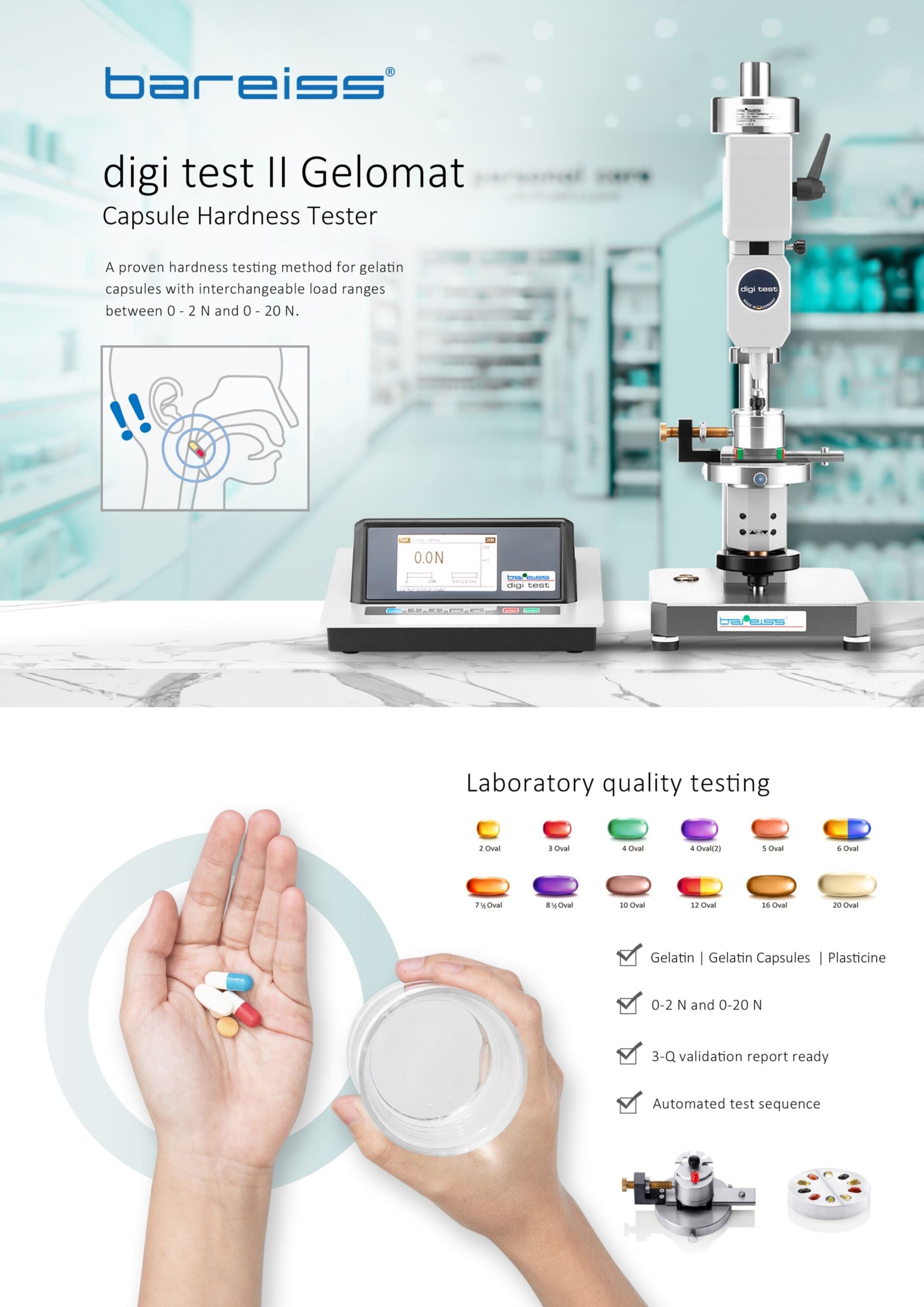Automatic Capsule Hardness Tester GELOMAT Bareiss North America