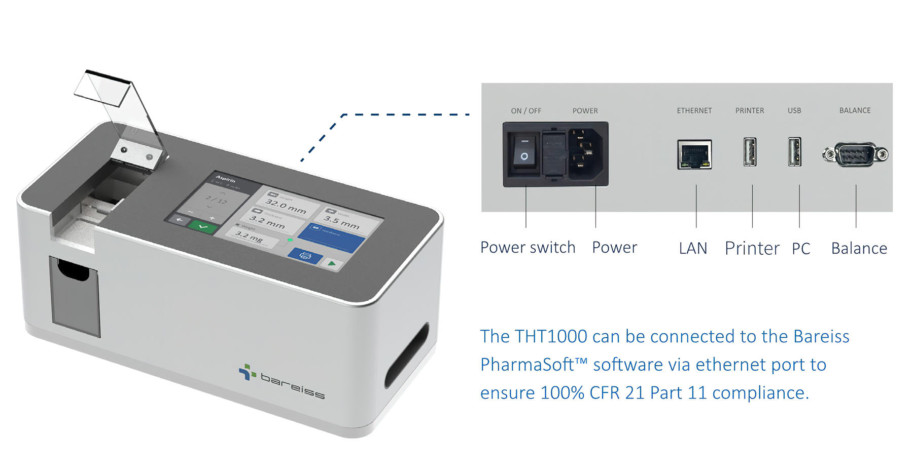 PharmaSoft™ software via ethernet port